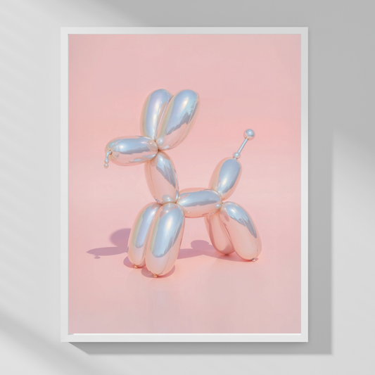 Pink and Silver Balloon Dog